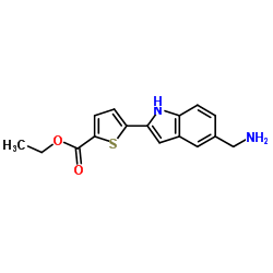 Ethyl 5-[5-(aminomethyl)-1H-indol-2-yl]-2-thiophenecarboxylate Structure