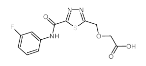 [(5-{[(3-Fluorophenyl)amino]carbonyl}-1,3,4-thiadiazol-2-yl)methoxy]acetic acid结构式