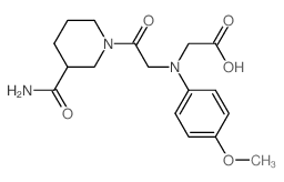 [{2-[3-(Aminocarbonyl)piperidin-1-yl]-2-oxoethyl}(4-methoxyphenyl)amino]acetic acid Structure