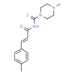 3-(4-methylphenyl)-N-[(4-methyl-1-piperazinyl)carbonothioyl]acrylamide structure