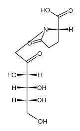 1-[(2L)-2-carboxy-5-oxo-1-pyrrolidinyl]-1-deoxy-D-fructose结构式