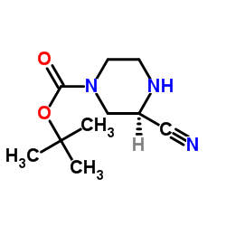 (R)-3-氰基哌嗪-1-甲酸叔丁酯结构式