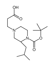 3-[(3S)-4-[(2-methylpropan-2-yl)oxycarbonyl]-3-(2-methylpropyl)piperazin-1-yl]propanoic acid结构式