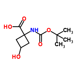 1-{[((叔丁氧基)羰基]氨基} -3-羟基环丁烷-1-羧酸结构式