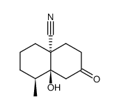 (+/-)-3,4,4aα,5,6,7,8aβ-octahydro-8aβ-hydroxy-8β-methyl-2-oxo-1H-naphthalene-4aα-carbonitrile结构式