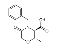(2S,3R)-2-Methyl-5-oxo-4-(phenylmethyl)-3-Morpholinecarboxylic acid structure