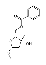 methyl 5-O-benzoyl-3-C-methyl-2-deoxy-β-D-threo-pentofuranoside结构式