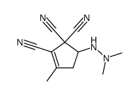 5-(N',N'-Dimethyl-hydrazino)-3-methyl-cyclopent-2-ene-1,1,2-tricarbonitrile结构式