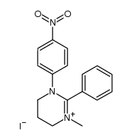 1-methyl-3-(4-nitrophenyl)-2-phenyl-3,4,5,6-tetrahydropyrimidin-1-ium iodide结构式
