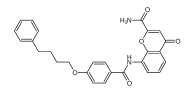 4-Oxo-8-((4-(4-phenylbutoxy)phenyl)carbonylamino)chromene-2-carboxamide结构式