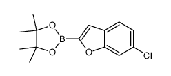 2-(6-chloro-1-benzofuran-2-yl)-4,4,5,5-tetramethyl-1,3,2-dioxaborolane结构式