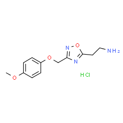 2-(3-((4-Methoxyphenoxy)methyl)-1,2,4-oxadiazol-5-yl)ethan-1-amine hydrochloride structure