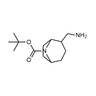 8-Azabicyclo[3.2.1]octane-8-carboxylic acid, 2-(aminomethyl)-, 1,1-dimethylethyl ester Structure