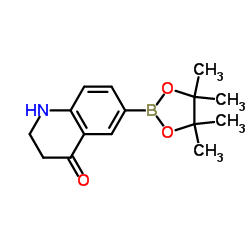6-(4,4,5,5-Tetramethyl-1,3,2-dioxaborolan-2-yl)-2,3-dihydro-4(1H)-quinolinone结构式