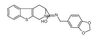 3-((benzodioxol-5-yl)methylaminocarbonyl)-1,2,3,4-tetrahydro(1)benzothieno(2.3-c)pyridine结构式