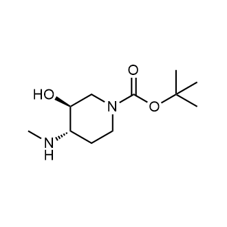 (3S,4S)-3-羟基-4-(甲氨基)哌啶-1-羧酸叔丁酯结构式