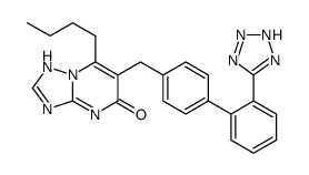2-butyl-3-[[4-[2-(2H-tetrazol-5-yl)phenyl]phenyl]methyl]-1,5,7,9-tetra zabicyclo[4.3.0]nona-2,5,7-trien-4-one Structure