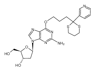 2'-deoxy-O6-[3-[2-(3-pyridyl)-1,3-dithian-2-yl]propyl]guanosine结构式