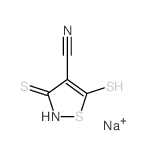 4-Isothiazolecarbonitrile,2,3-dihydro-5-mercapto-3-thioxo-, sodium salt (1:2) Structure
