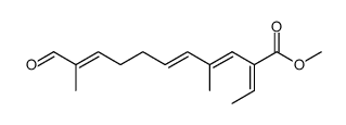 methyl (2E,3E,5E,9E)-2-ethylidene-4,10-dimethyl-11-oxo-3,5,9-undecatrienoate结构式