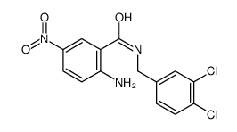 2-amino-N-(3,4-dichlorobenzyl)-5-nitrobenzamide结构式