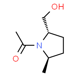 2-Pyrrolidinemethanol, 1-acetyl-5-methyl-, trans- (8CI) Structure