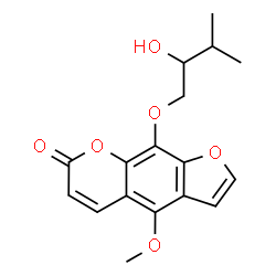 (+)-9-(2-Hydroxy-3-methylbutoxy)-4-methoxy-7H-furo[3,2-g][1]benzopyran-7-one结构式