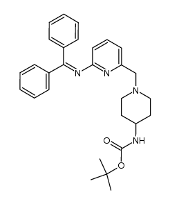 tert-butyl (1-((6-((diphenylmethylene)amino)pyridin-2-yl)methyl)piperidin-4-yl)carbamate Structure