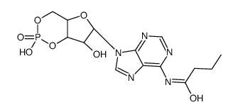 Adenosine, N-(1-oxobutyl)-, cyclic 3',5'-(hydrogen phosphate), sodium salt结构式