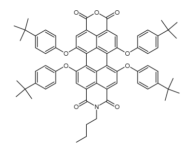 N-n-butyl-1,6,7,12-tetra(4-tert-butylphenoxy)perylene-3,4-dicarboxylate anhydride-9,10-dicarboxylate imide Structure