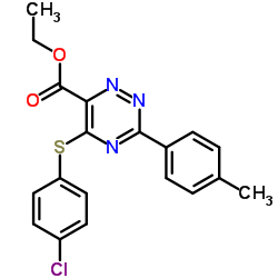 Ethyl 5-[(4-chlorophenyl)sulfanyl]-3-(4-methylphenyl)-1,2,4-triazine-6-carboxylate Structure