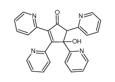 4-hydroxy-2,3,4,5-tetra(pyridin-2-yl)cyclopent-2-enone结构式