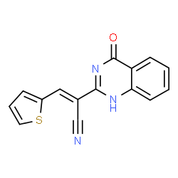 2-(4-oxo-3,4-dihydro-2-quinazolinyl)-3-(2-thienyl)acrylonitrile structure