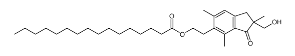2-[2-(hydroxymethyl)-2,4,6-trimethyl-3-oxo-1H-inden-5-yl]ethyl hexadecanoate结构式