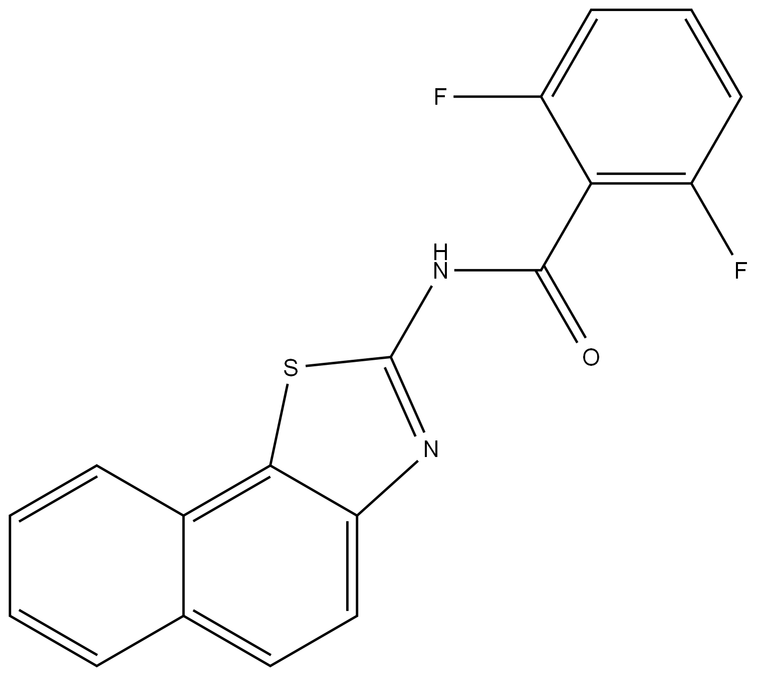 2,6-difluoro-N-(naphtho[2,1-d]thiazol-2-yl)benzamide结构式