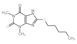 Theophylline, 8-pentylthio-2-thio- structure