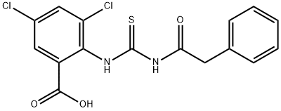 3,5-dichloro-2-[[[(phenylacetyl)amino]thioxomethyl]amino]-benzoic acid结构式