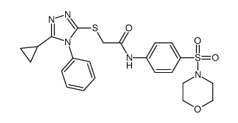 2-[(5-cyclopropyl-4-phenyl-1,2,4-triazol-3-yl)sulfanyl]-N-(4-morpholin-4-ylsulfonylphenyl)acetamide Structure