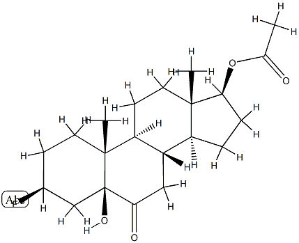 17β-(Acetyloxy)-3β-fluoro-5-hydroxy-5β-androstan-6-one structure