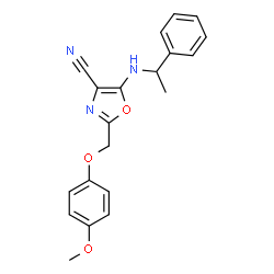 2-[(4-methoxyphenoxy)methyl]-5-[(1-phenylethyl)amino]-1,3-oxazole-4-carbonitrile结构式