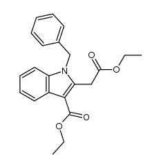 1-benzyl-2-ethoxycarbonylmethyl-indole-3-carboxylic acid ethyl ester Structure