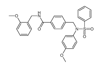 4-[[benzenesulfonyl-(4-methoxyphenyl)amino]methyl]-N-[(2-methoxyphenyl)methyl]benzamide结构式