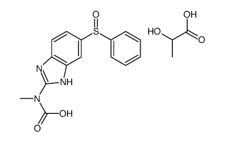 [6-(benzenesulfinyl)-1H-benzimidazol-2-yl]-methylcarbamic acid,2-hydroxypropanoic acid Structure