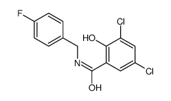 3,5-dichloro-N-[(4-fluorophenyl)methyl]-2-hydroxybenzamide Structure