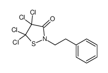 4,4,5,5-tetrachloro-2-(2-phenylethyl)-1,2-thiazolidin-3-one结构式