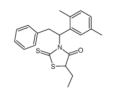3-[1-(2,5-dimethyl-phenyl)-2-phenyl-ethyl]-5-ethyl-2-thioxo-thiazolidin-4-one结构式