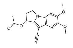 Acetic acid 9-cyano-6,7-dimethoxy-2,3-dihydro-1H-pyrrolo[1,2-a]indol-1-yl ester结构式