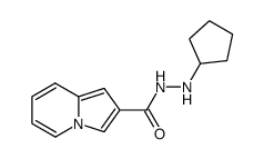 Indolizine-2-carboxylic acid N'-cyclopentyl-hydrazide结构式