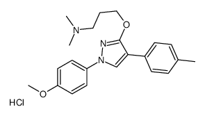 3-[1-(4-methoxyphenyl)-4-(4-methylphenyl)pyrazol-3-yl]oxy-N,N-dimethylpropan-1-amine,hydrochloride Structure