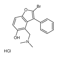 (2-bromo-5-hydroxy-3-phenyl-1-benzofuran-4-yl)methyl-dimethylazanium,chloride结构式